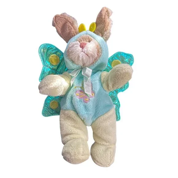 Vintage 2003 Hugfun Intl Bunny Rabbit Dressed As Butterfly Plush 9" - Picture 1 of 9